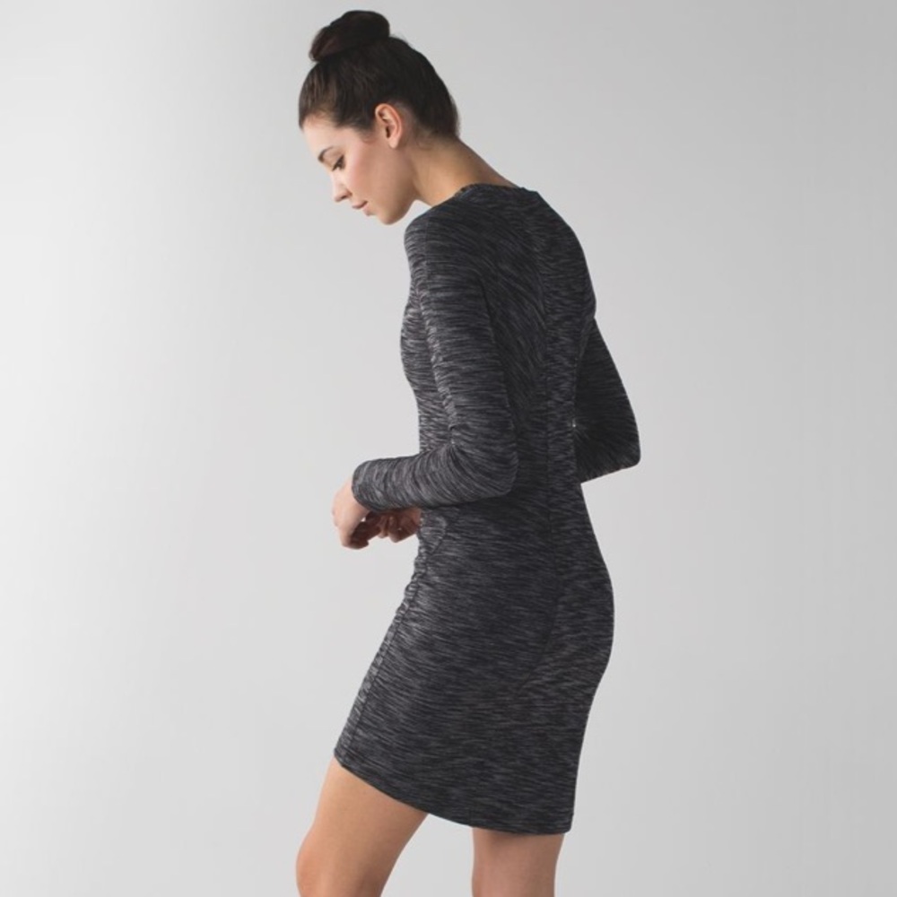 Lululemon &go Where-To Dress Long Sleeve Heathered Black Size 8 - Picture 2 of 14